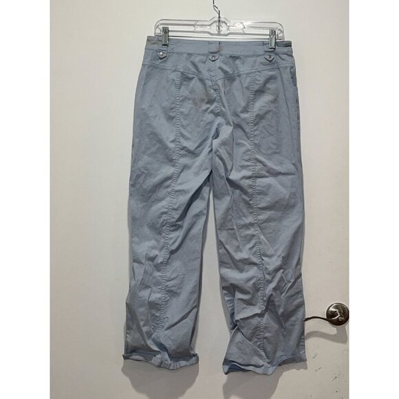 I AM GIA Light Blue Mid-Rise Cotton Pockets Utility Cargo Pants Women's Size M - Picture 3 of 9